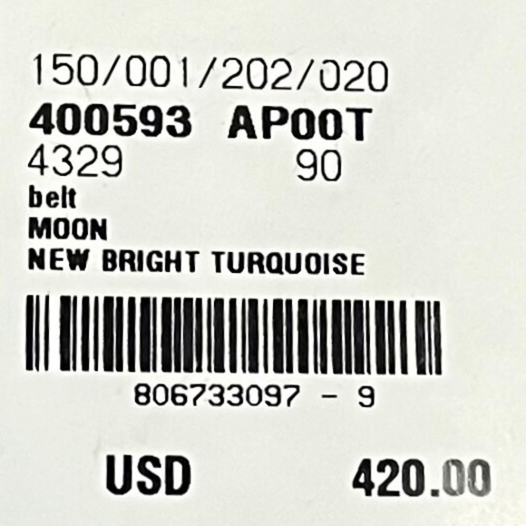 ✨ Gucci Calfskin Double G 40 mm Belt | New Bright Turquoise | NWT ✨ - Picture 5 of 8